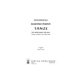 Tänze für Oberstimme und Bass Tänze für Oberstimme und Bass